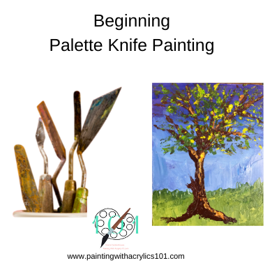 Paint a tree with a palette knife