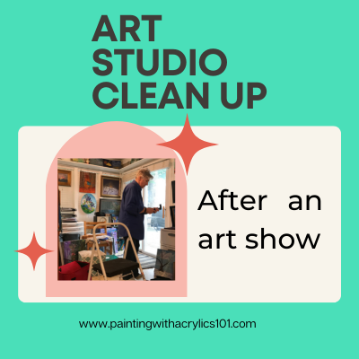 art studio clean up, after an art show