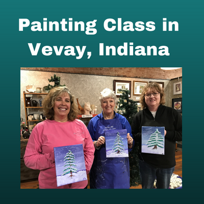 Painting Christmas trees in Vevay, IN