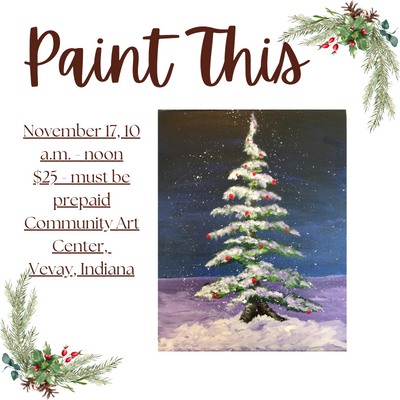 Paint a snowy Christmas tree