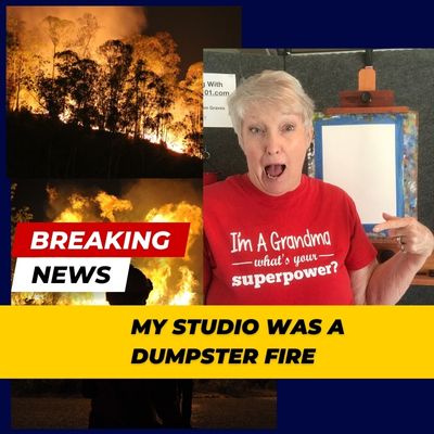 Art studio Dumpster Fire