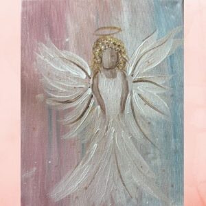 painting a faceless angel acrylic paint