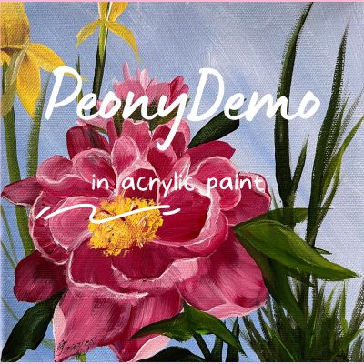Painting peony petals to add depth