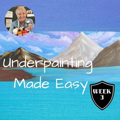 Mountain lake painting for beginners underpainting essentials