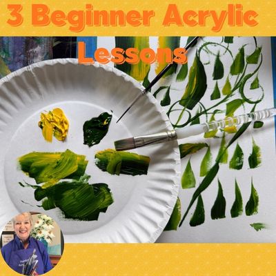 3 Beginner Acrylic Lessons in 1 Video