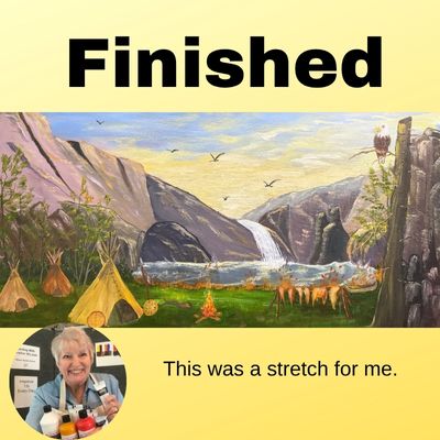 Painting the spirit of the American west. Native American village landscape art